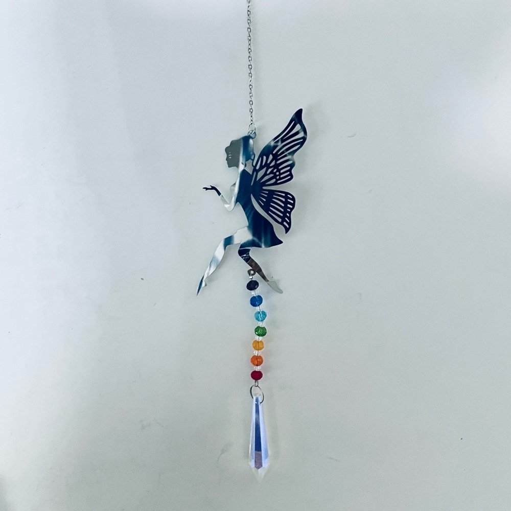 Fairy Butterfly Beaded Sun Catcher Hanging Crystal Wind Chimes Car decor New - Picture 12 of 16